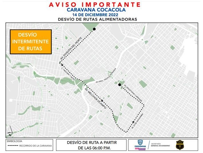 Habrá desvíos intermitentes de rutas de camiones por Caravana Coca-Cola