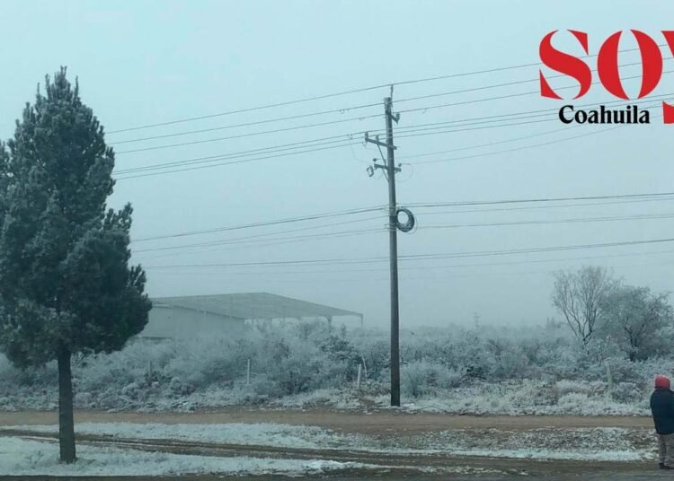 Cae nieve en municipios de Coahuila