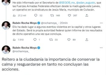 Confirma gobernador de Sinaloa captura de Ovidio Guzmán