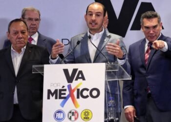 Dirigentes Nacionales del PAN, PRI y PRD. Foto: Twitter.