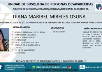 Desapareció el pasado 6 de febrero