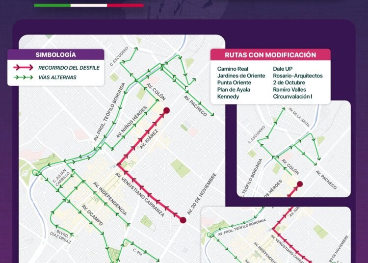 Cambios en Rutas de Transporte Público Debido al Desfile del 20 de Noviembre