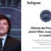 Instagram suspende la cuenta oficial de la oficina del presidente electo de Argentina, Javier Milei