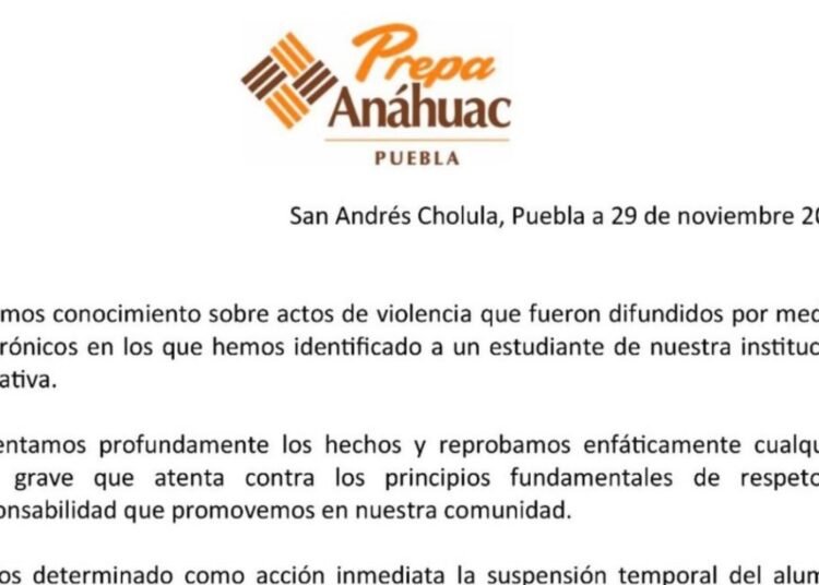 Prepa Anáhuac emite comunicado tras incidente de violencia en Lomas de Angelópolis 1