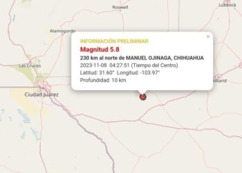 Registra Ojinaga Chihuahua Sismo de 5.8, cerca de las 04:27 de esta mañana, Protección Civil
