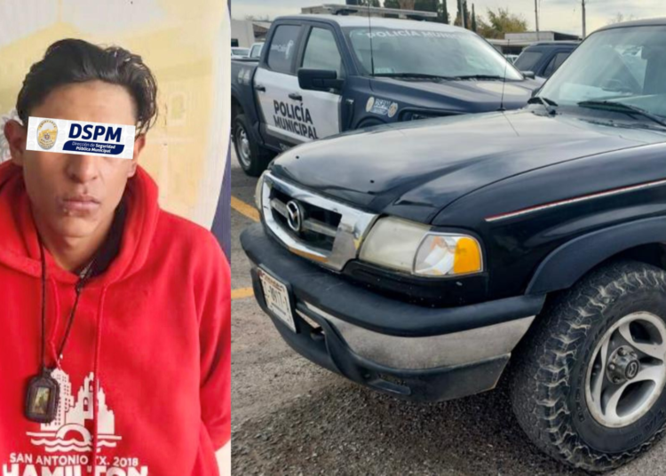 Policías Municipales Capturan a Conductor de Pick-up Robada en la Colonia El Porvenir