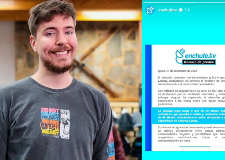Mr. Beast demanda a EnchufeTv por parodia en una inesperada disputa legal