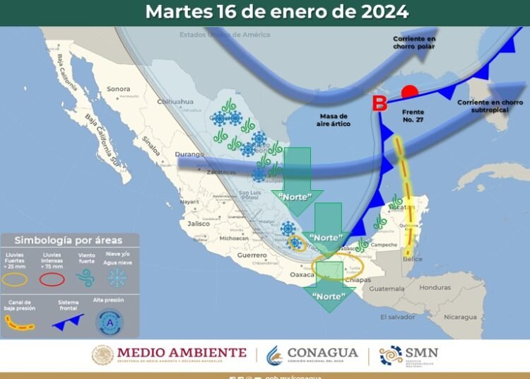 Aviso Preventivo por Bajas Temperaturas Emitido por Protección Civil Estatal en Chihuahua