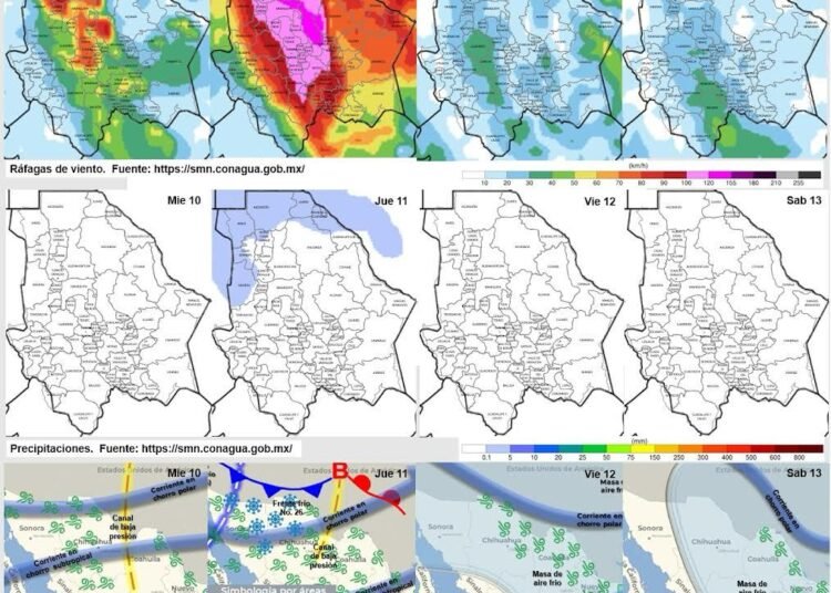 Frente frío número 26 amenaza con temperaturas extremas y fuertes vientos en Chihuahua