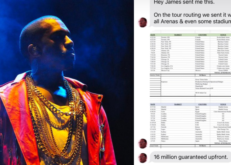 Kanye West Revela Fecha de Concierto en la Arena CDMX a través de sus Stories