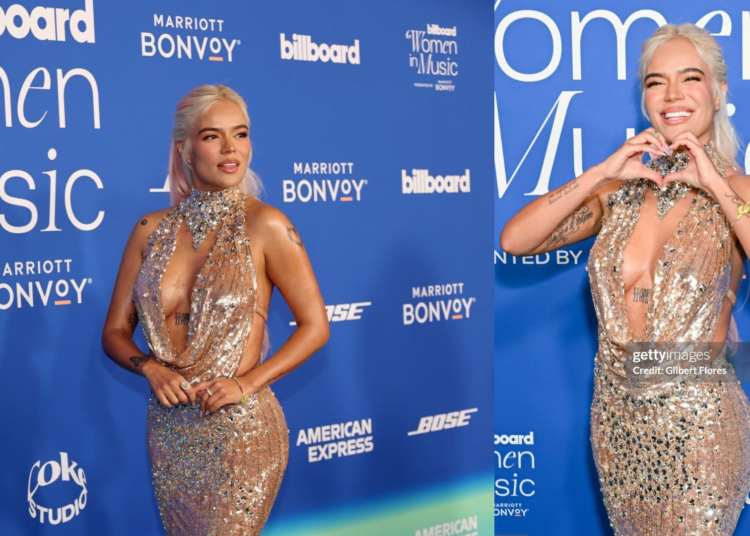 KaRoL G Deja Huella en la Alfombra Roja de los Billboard Women In Music 2024