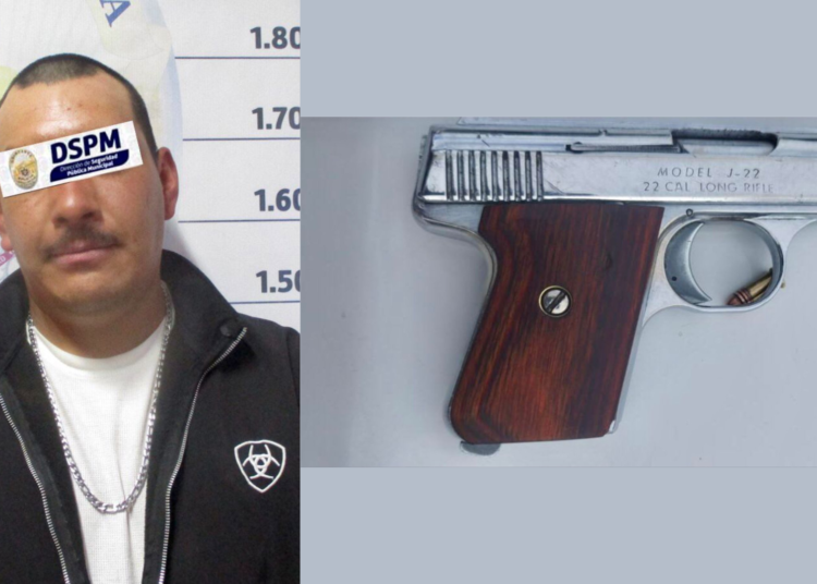 Policías Aseguran Arma de Fuego y Detienen al Probable Portador en la Colonia María Elena Hernández