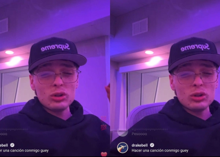 Drake Bell causa revuelo con su comentario en el live de Peso Pluma