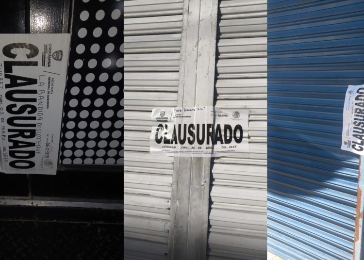 Clausura Gobernación del Estado 8 Establecimientos por Incumplimiento Normativo