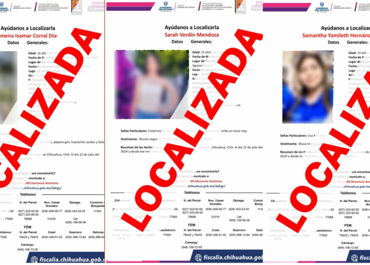 Localizan sanas y salvas a tres adolescentes con reporte de ausencia en Chihuahua