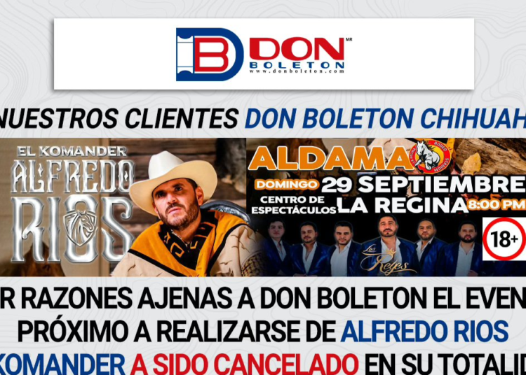 El Komander cancela presentación en Chihuahua