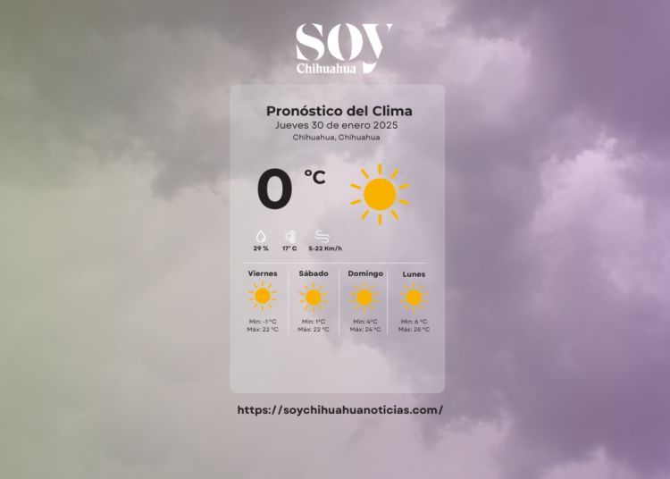 Pronóstico del clima para Chihuahua: jueves 30 de enero de 2025