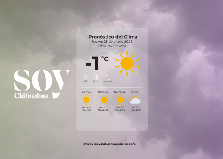 Pronóstico del clima para Chihuahua: jueves 23 de enero de 2025