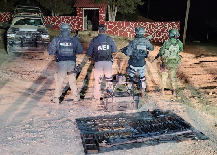 Aseguran armamento y supuesta droga en Uruachi: SSPE lidera operativo conjunto