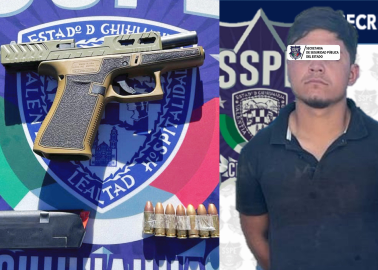 Detienen a hombre por portación ilegal de arma en Cuauhtémoc