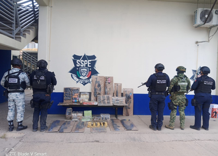 Asegura SSPE arsenal y cinco vehículos durante operativo en Aldama
