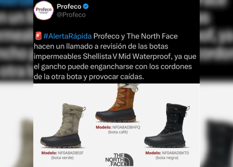 PROFECO y The North Face llaman a revisión de botas por riesgo de caídas