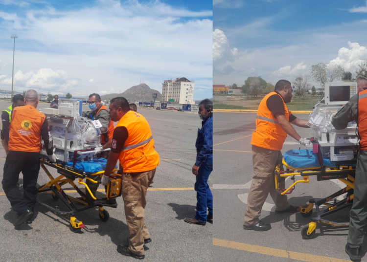 Realizan exitoso traslado aeromédico de menor desde Ciudad Juárez a la capital