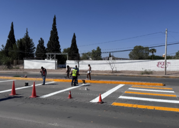 Aplica SSPE más de 3 mil litros de pintura en pasos peatonales durante el primer semestre del año