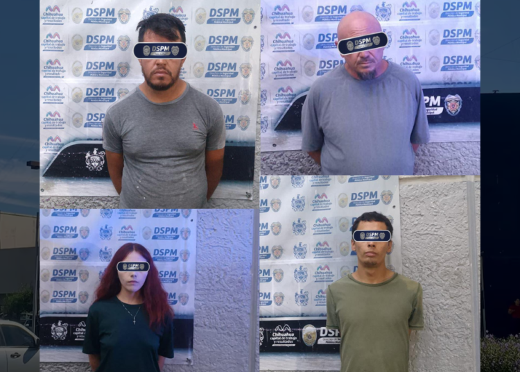 Detienen en Chihuahua a cuatro personas con droga y un arma al norte de la ciudad