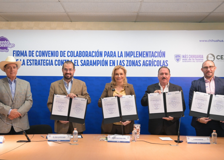 Maru Campos integra a productores agrícolas a campaña contra el sarampión