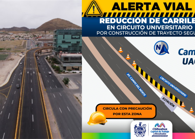 Reducirán carriles en el Circuito Universitario por construcción de trayecto seguro