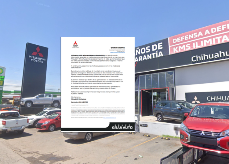 Mitsubishi Chihuahua aclara: las unidades reportadas como robadas fueron sustraídas de la agencia