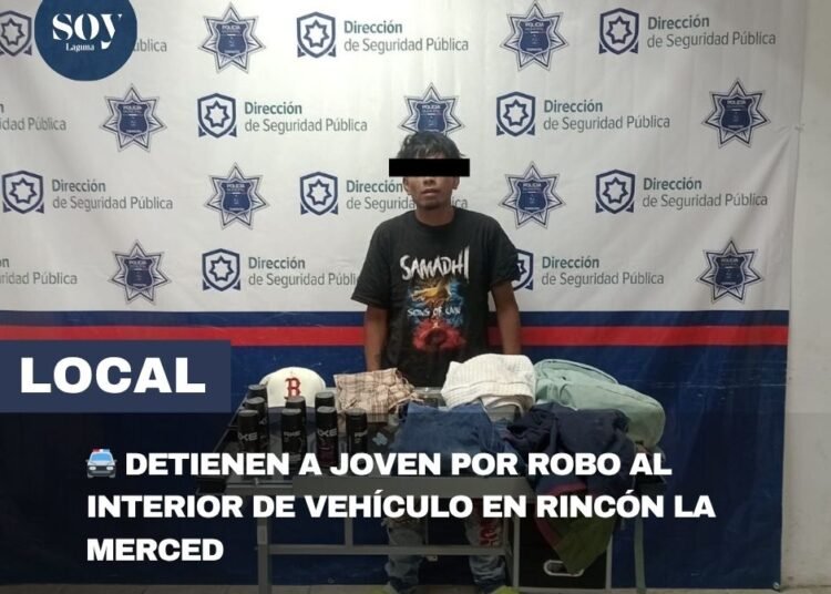 Detienen a joven por presunto robo al interior de vehículo en colonia Rincón La Merced