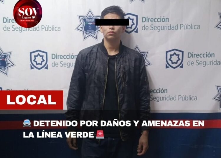 DETENIDO POR DAÑOS A BIENES MUNICIPALES Y AMENAZAS A LA AUTORIDAD