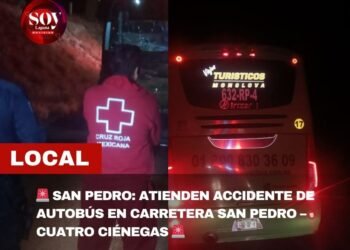 🚨 ACCIDENTE DE AUTOBÚS EN SAN PEDRO; CHOCAN CONTRA UNA VACA 🚨
