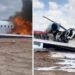 AVIÓN CON FUNCIONARIOS SE SALE DE LA PISTA Y ESTALLA EN LLAMAS EN LA REPÚBLICA DEL CONGO; PASAJEROS GRABAN EL MOMENTO