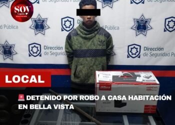 📰 DETENIDO PRESUNTO LADRÓN EN CASA HABITACIÓN DE LA COLONIA BELLA VISTA