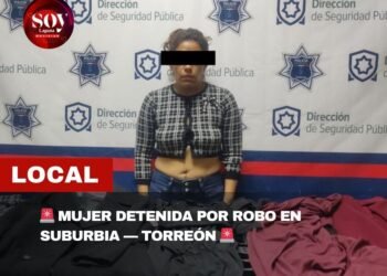 Policía de Torreón detiene a mujer por robo en tienda Suburbia