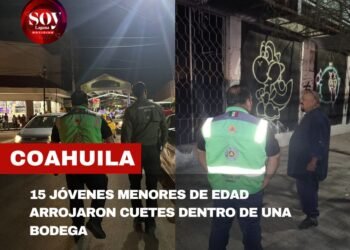 Menores arrojan pirotecnia dentro de una bodega en construcción; autoridades atienden el reporte