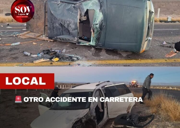 Se registra accidente vial en la carretera Cuatrociénegas–San Pedro; no hubo lesionados
