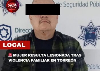 Mujer resulta lesionada y es auxiliada por la Policía de Torreón tras reporte de violencia familiar